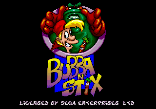 Bubba 'n' Stix title screen for Sega Mega Drive
